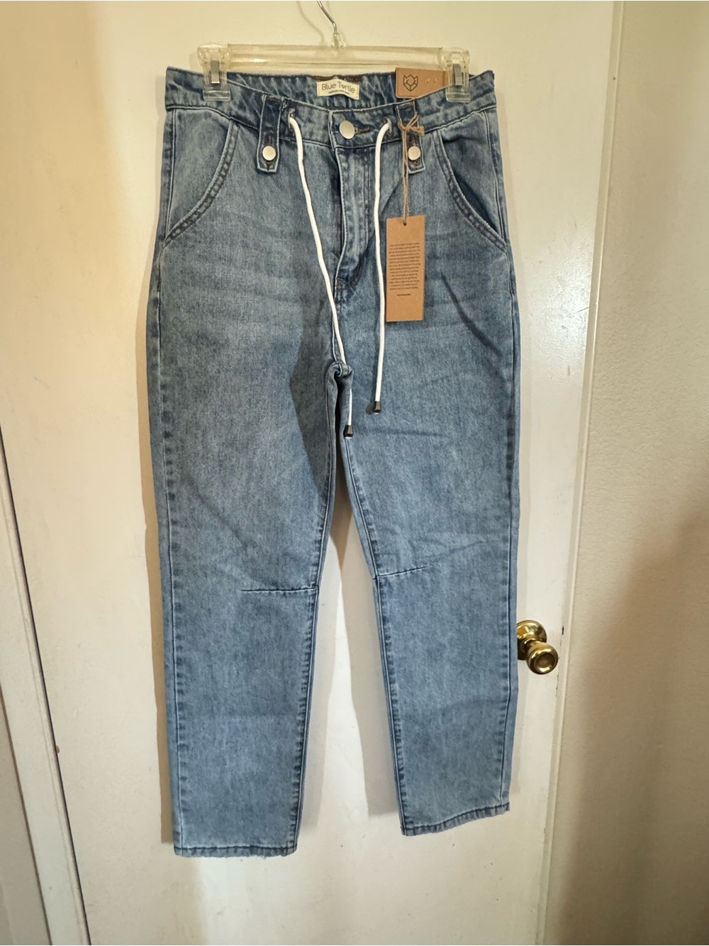 Blue Turtle Women’s Light Blue Drawstring Waist Jeans